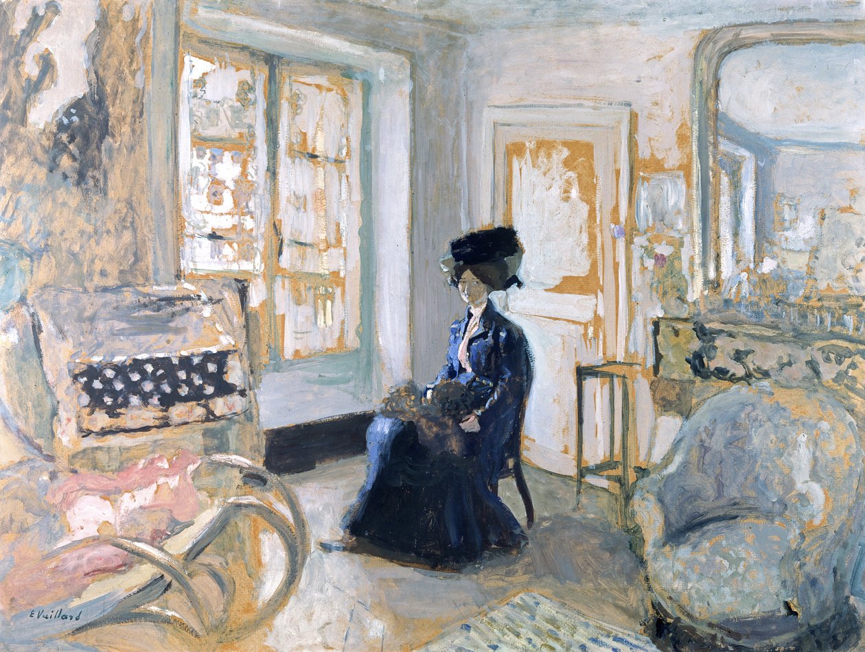 Modell in einem blauen Kleid von Edouard Vuillard