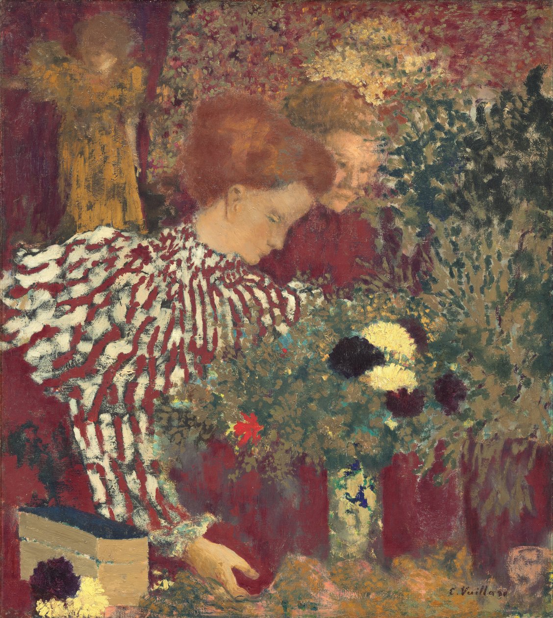 Frau in einem gestreiften Kleid von Edouard Vuillard
