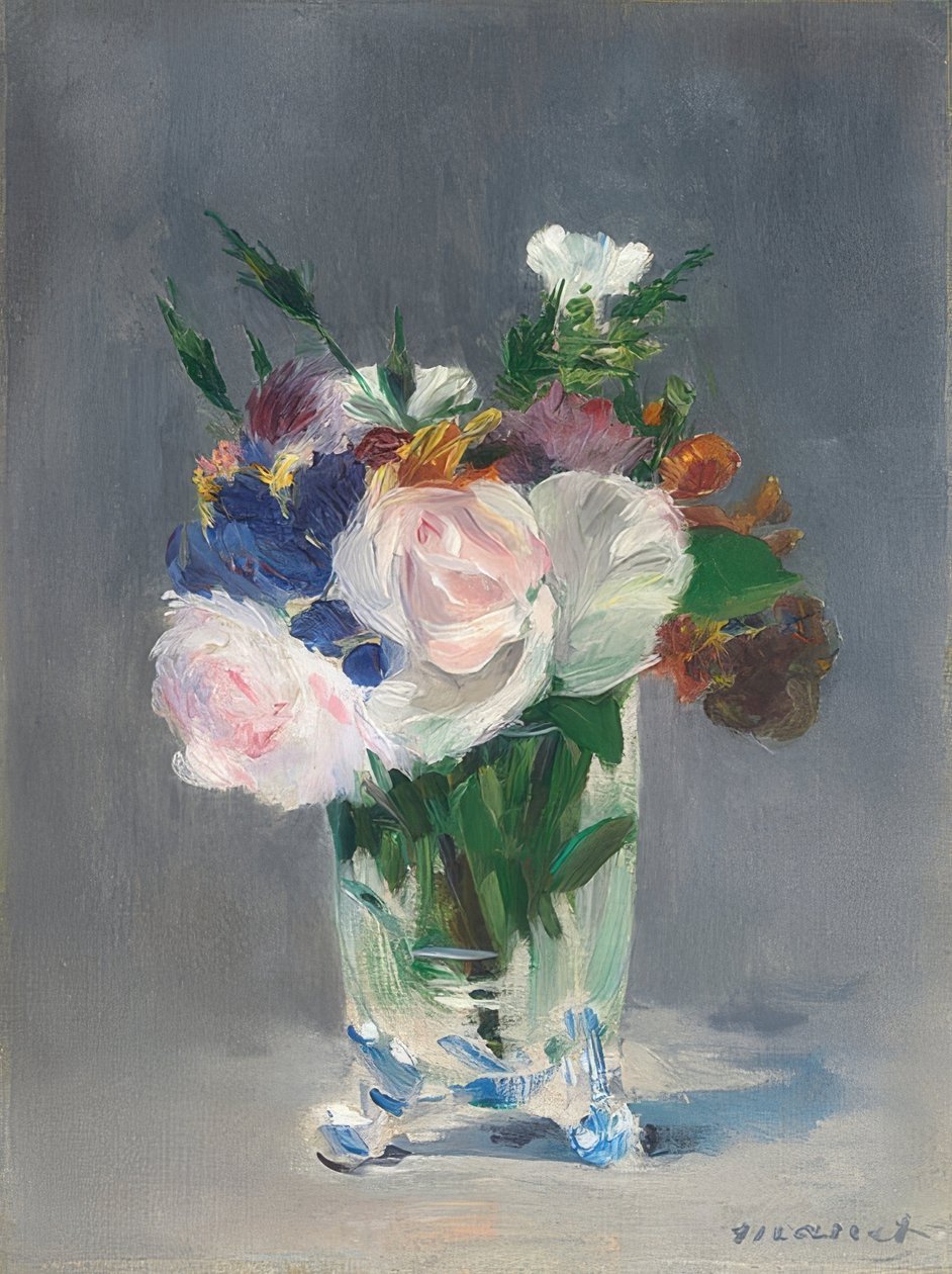 Blumen in einer Kristallvase, um 1882 von Édouard Manet