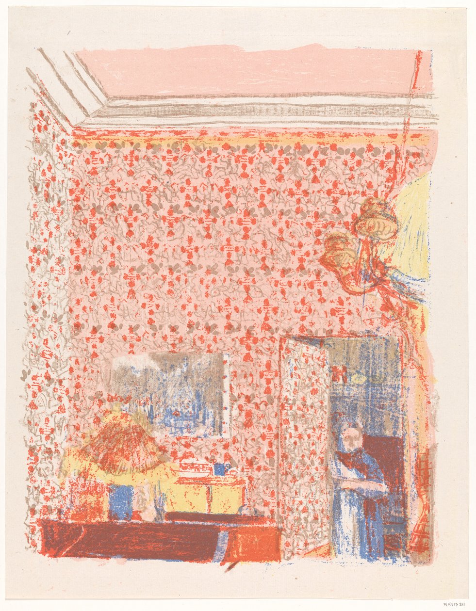 Interieur mit rosa Vorhängen I von Edouard Vuillard