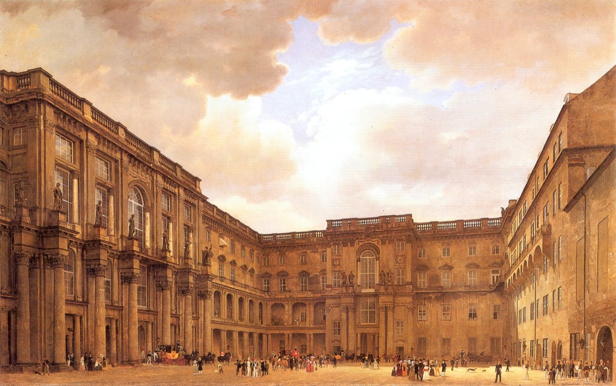 Schlüterhof im Berliner Schloss von Eduard Gaertner