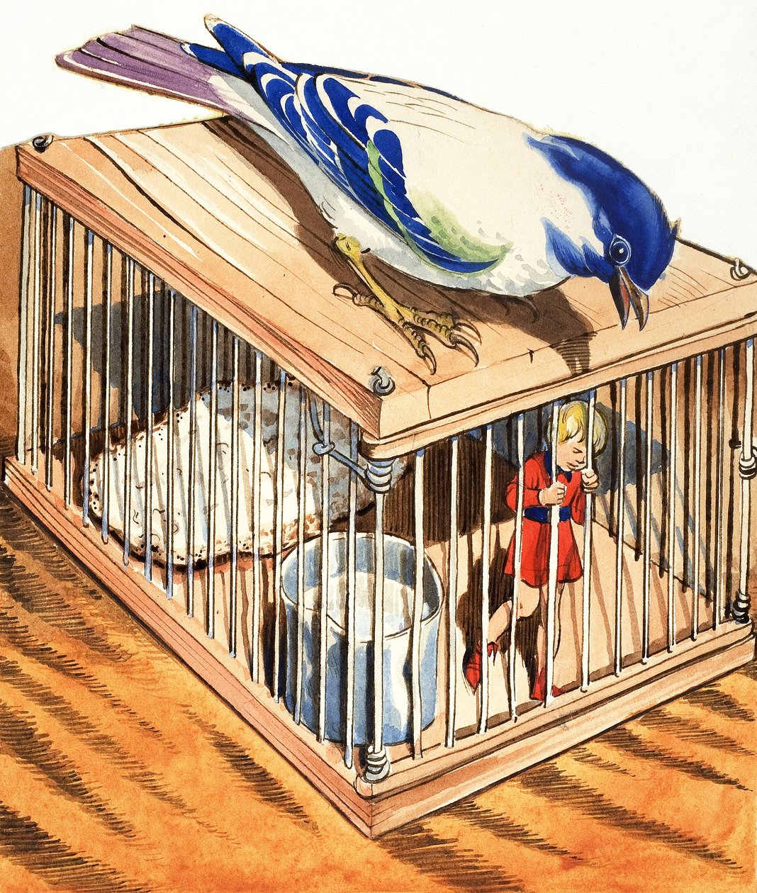 Däumelinchen in einem Vogelkäfig von Eduardo Teixeira Coelho