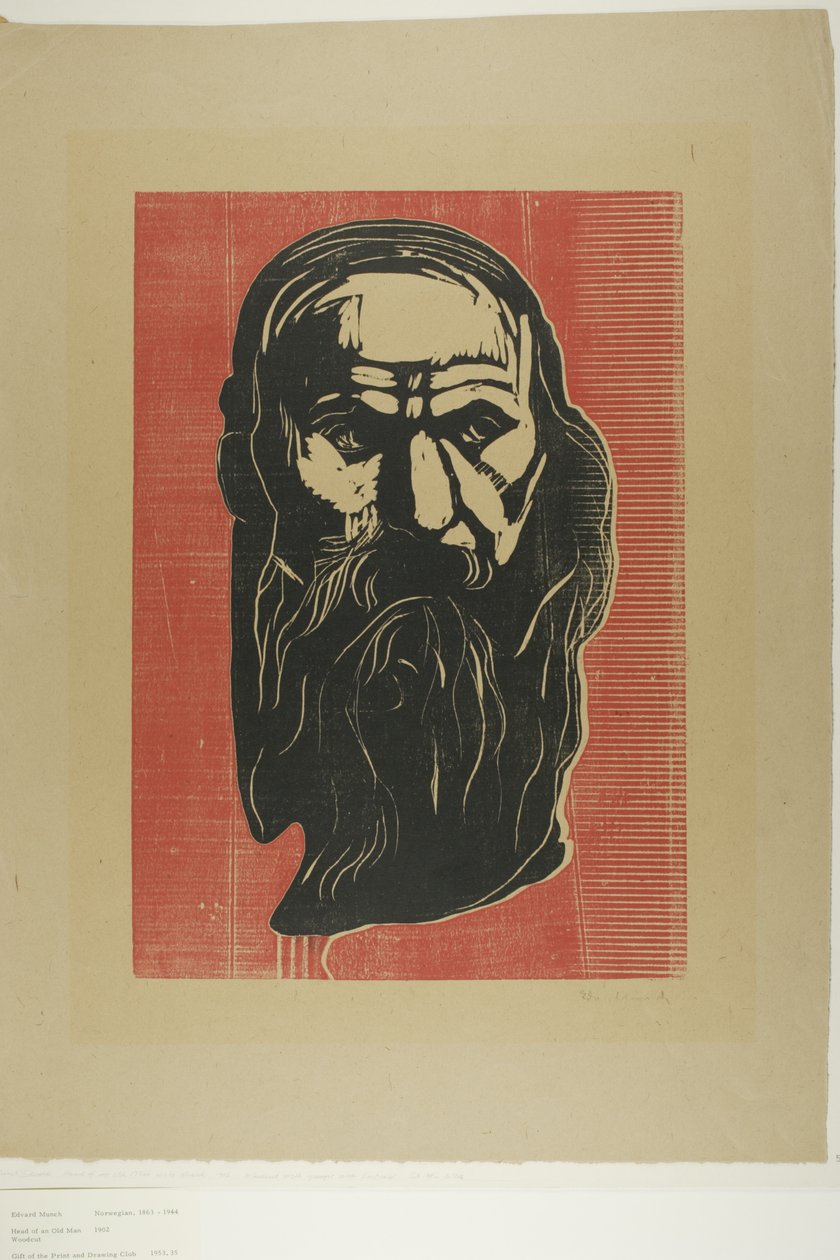 Kopf eines alten Mannes mit Bart von Edvard Munch