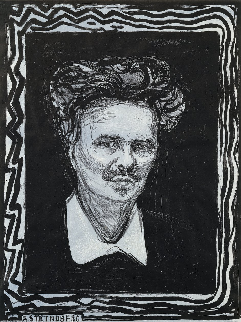 Porträt Strindberg von Edvard Munch