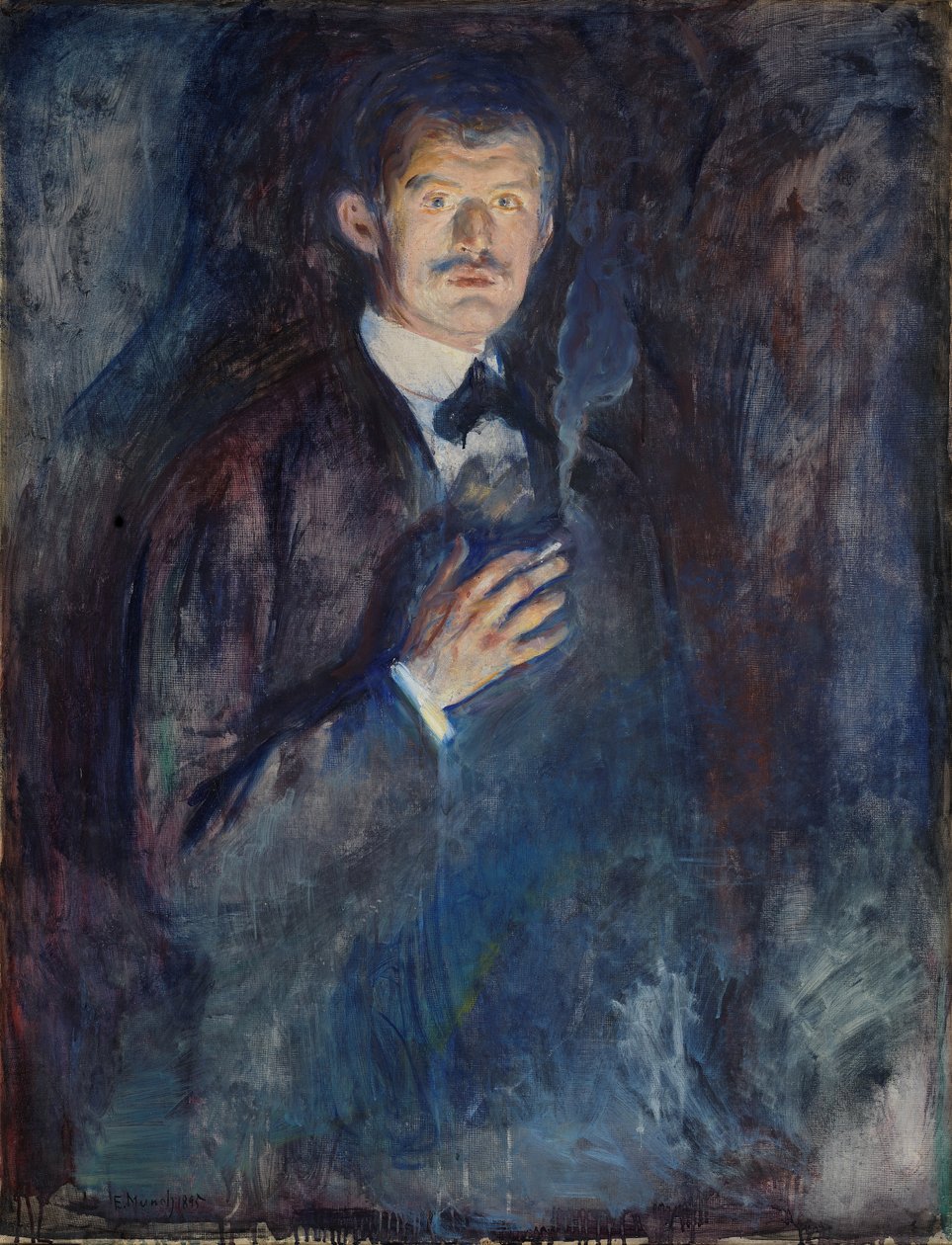 Selbstporträt mit Zigarette von Edvard Munch