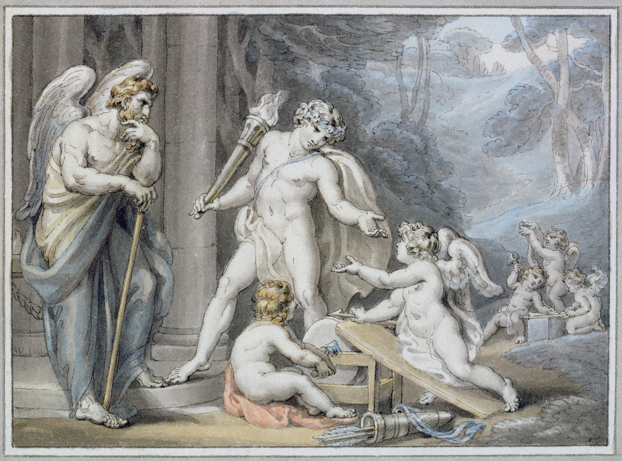 Apollo in der Schmiede des Vulkan von Edward Francis Burney