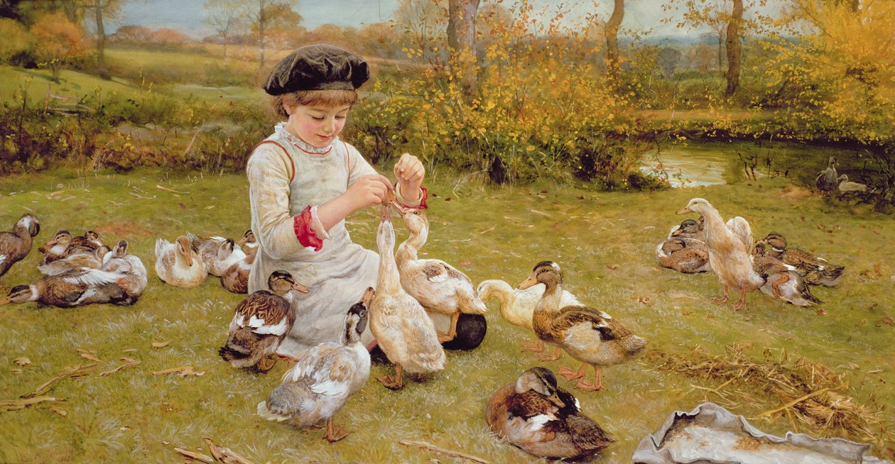 Enten füttern von Edward Killingworth Johnson