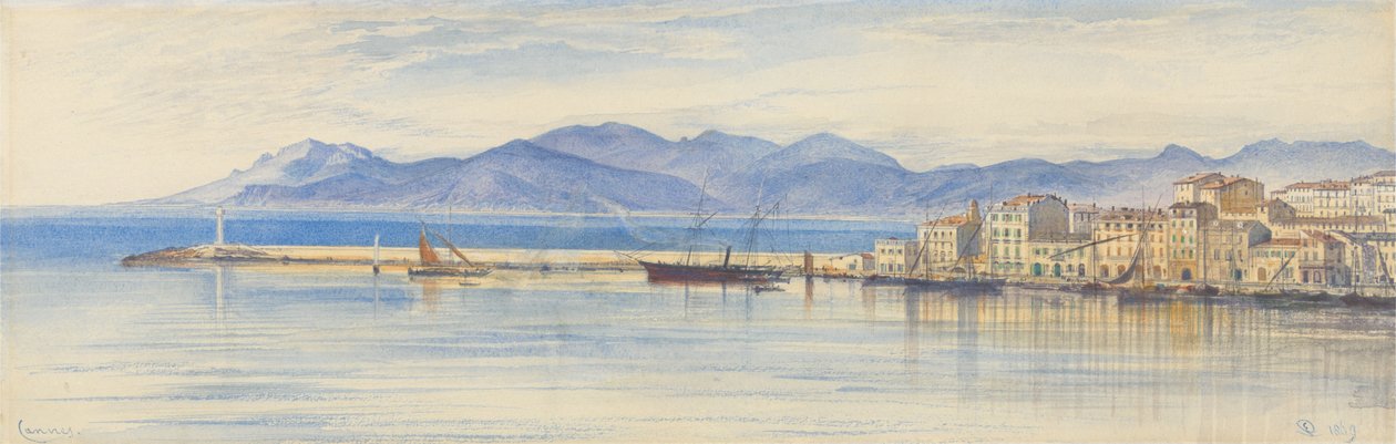 Ein Blick auf den Hafen von Cannes von Edward Lear