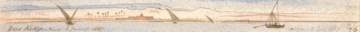Deir Kadige, 2. Januar 1867, 12:00 Uhr von Edward Lear