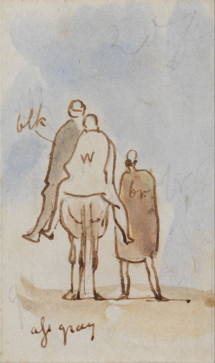 Studie von Figuren und einem Kamel von Edward Lear