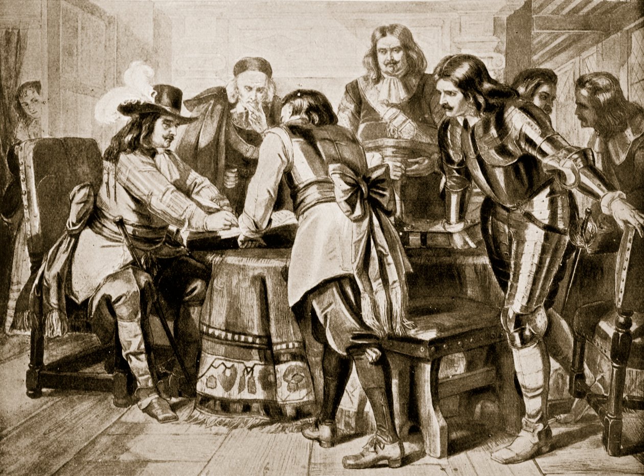 General Monck erklärt sich für ein freies Parlament, 1660, Illustration aus 