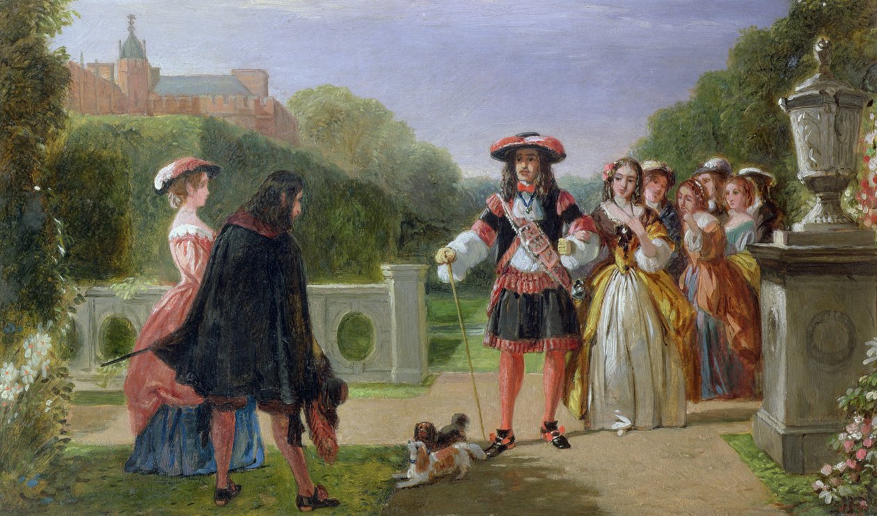 König Karl II. (1630-85) und Nell Gwynne (1650-87) von Edward Matthew Ward