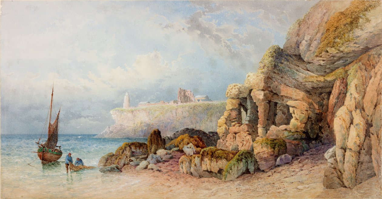 Tynemouth Priory und Leuchtturm von Norden von Edward Richardson