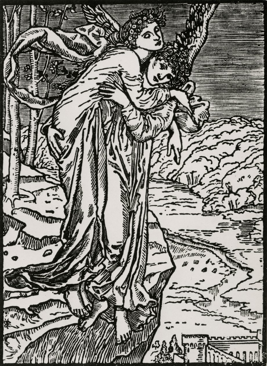 Zephyr und Psyche von Edward Coley (after) Burne Jones