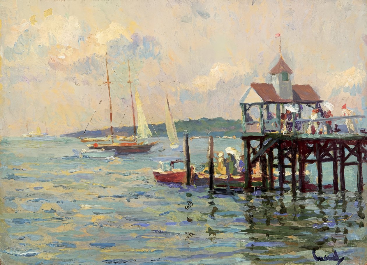 Bootssteg am See von Edward Cucuel