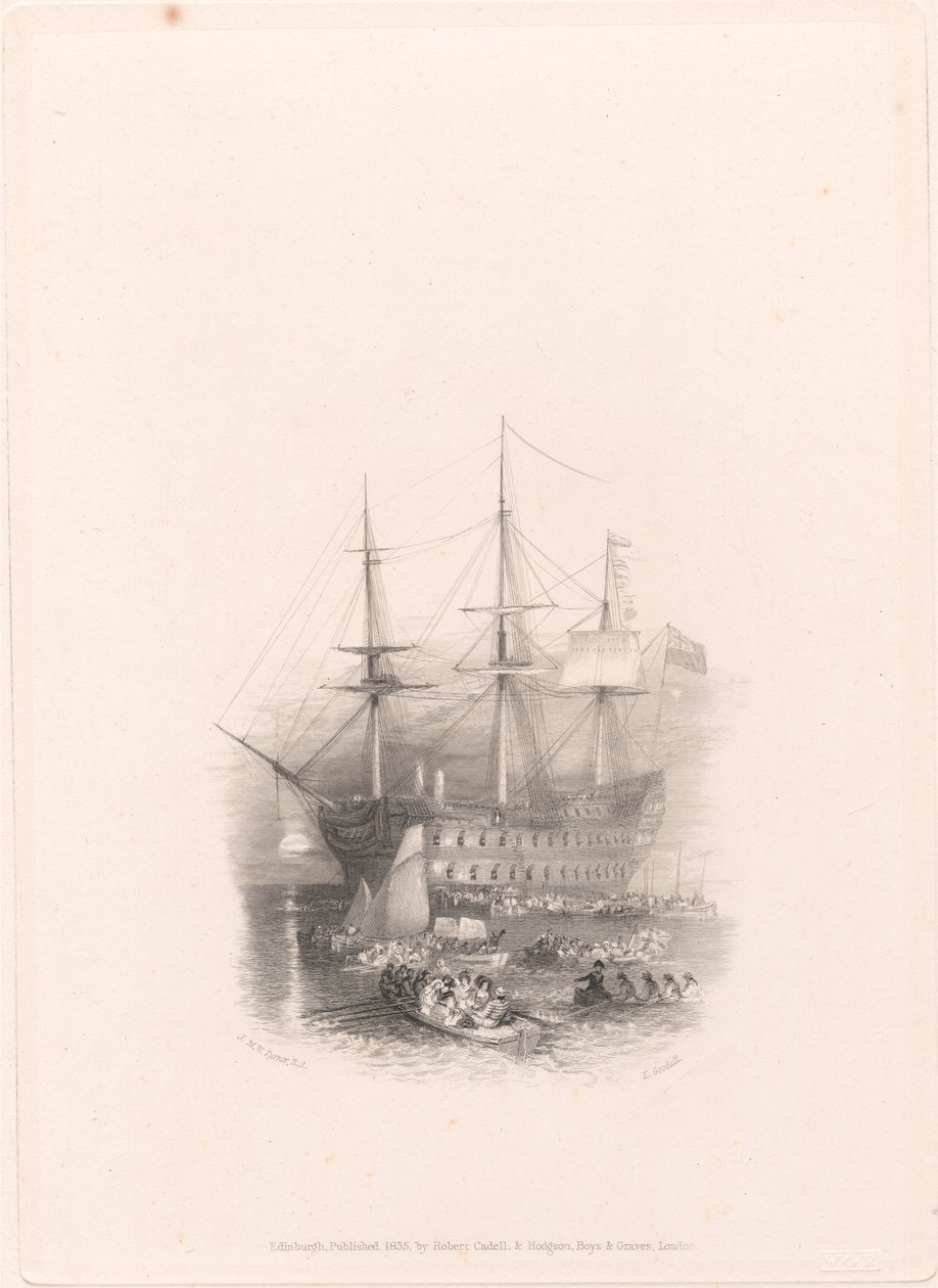 Die Bellerophon, Plymouth Sound von Edward Goodall
