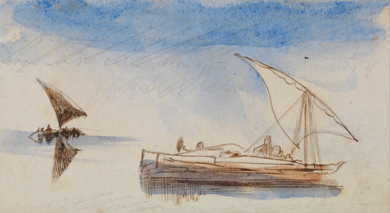 Boote auf dem Nil von Edward Lear