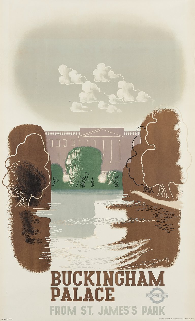Londoner U-Bahn-Poster, das den Buckingham Palace bewirbt von Edward McKnight Kauffer