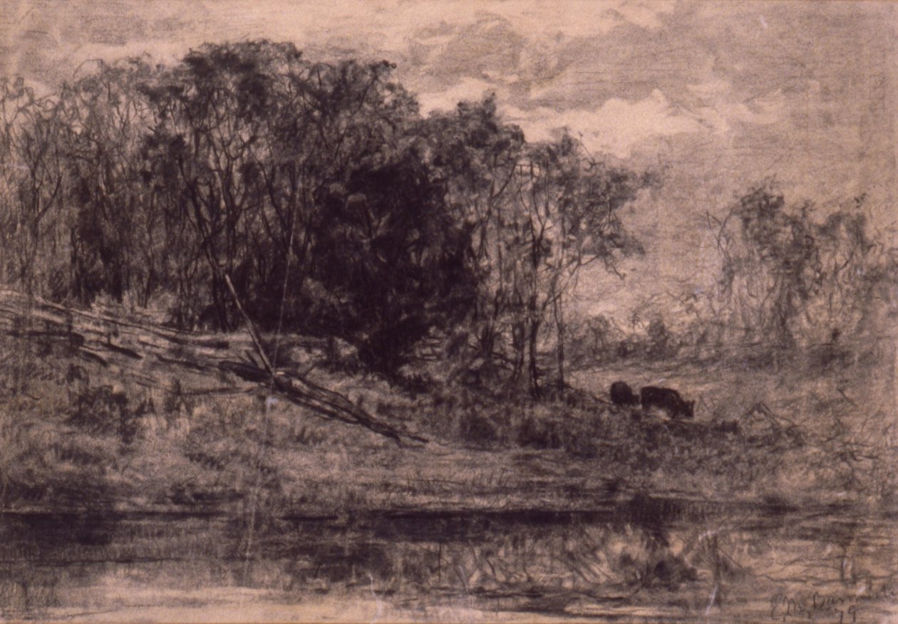 Kühe im Wald von Edward Mitchell Bannister