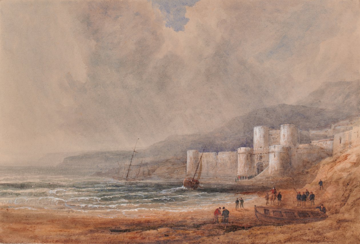 Meereslandschaft mit Festung oder Schloss von Edward Pretty