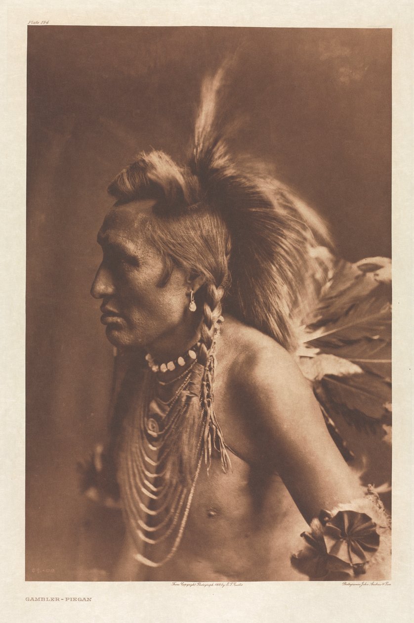 Portfolio VI, Platte 194: Spieler - Piegan von Edward S. Curtis