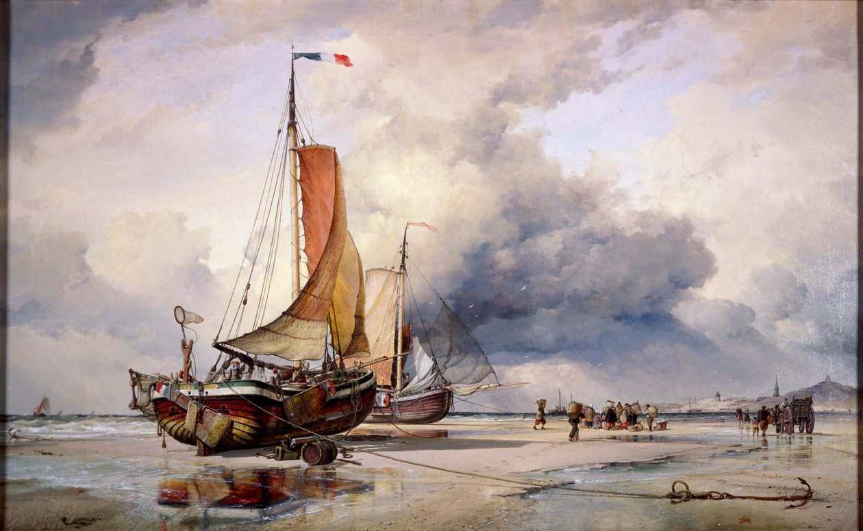 Niederländische Pincks in Scheveningen, Holland, 1860 von Edward William Cooke
