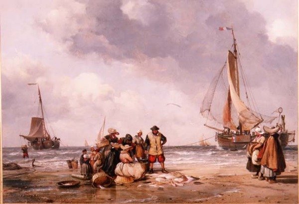 Fischer zählen den Fang von Edward William Cooke