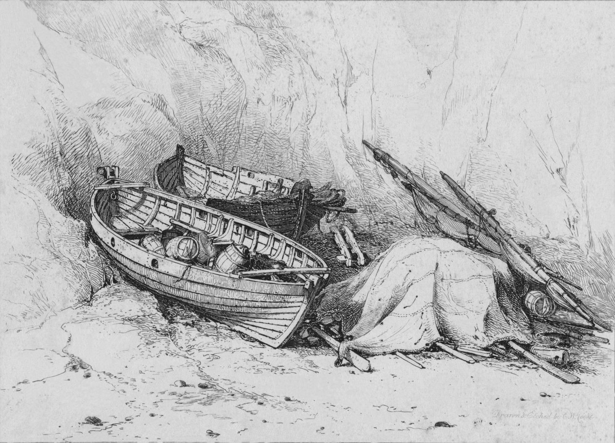 Am Strand von Cromer, um 1828 von Edward William Cooke