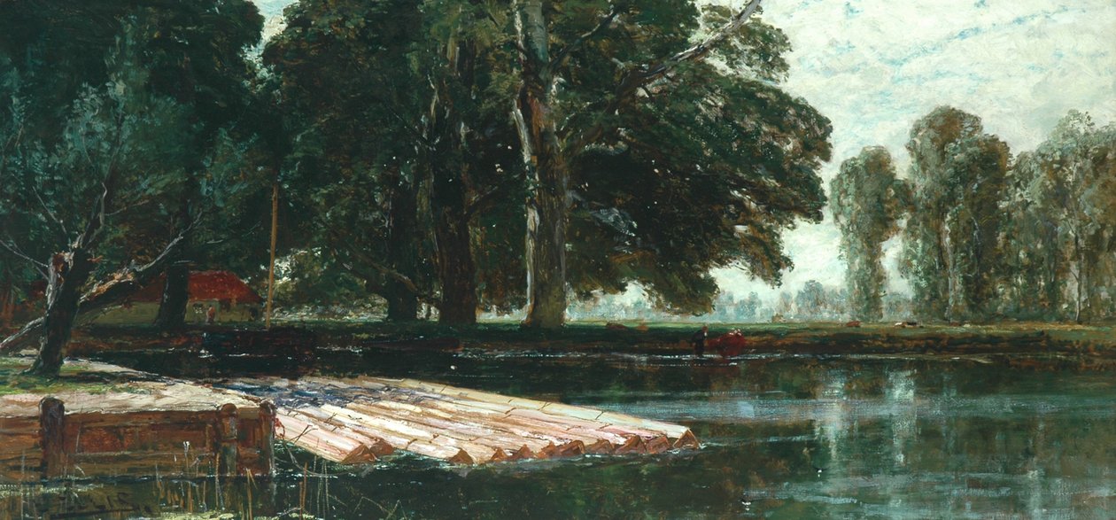 Der Teich (Flusslandschaft) von Edwin Ellis