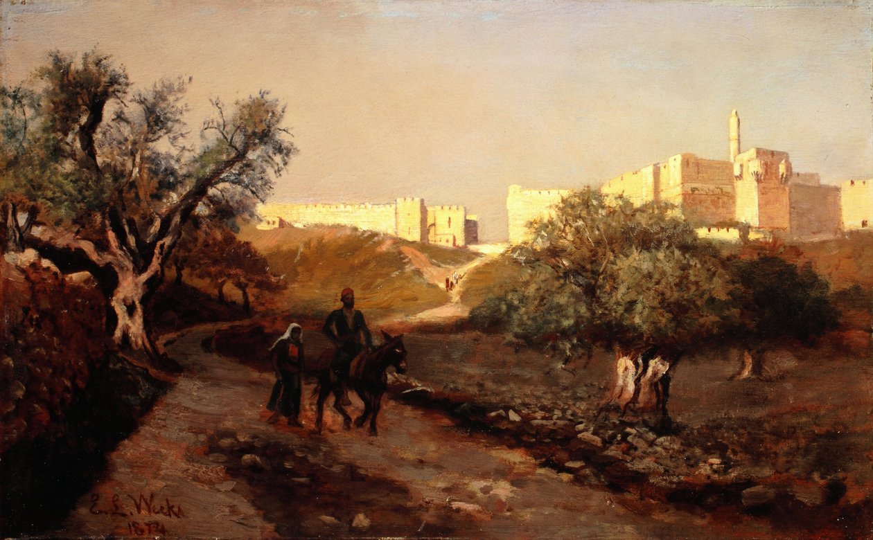 Die Mauern von Jerusalem, 1874 von Edwin Lord Weeks