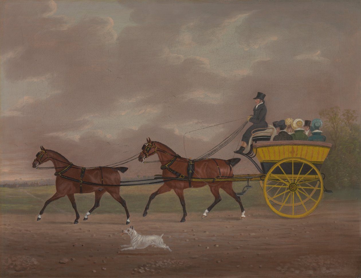 Ein Gentleman fährt Tandem zu einem Jaunting Car von Edwin W. Cooper