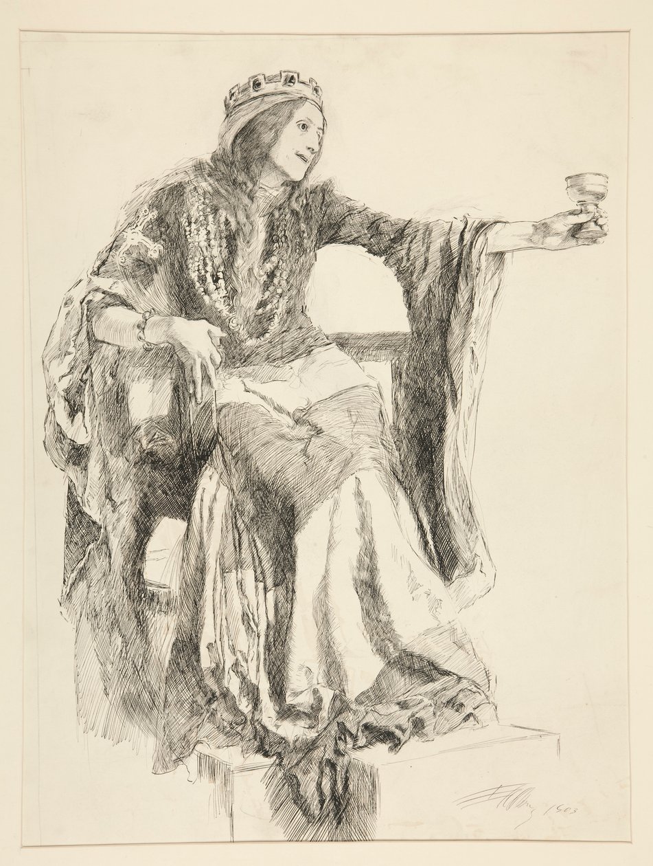 Lady Macbeth, Akt III, Szene IV, Macbeth von Edwin Austin Abbey