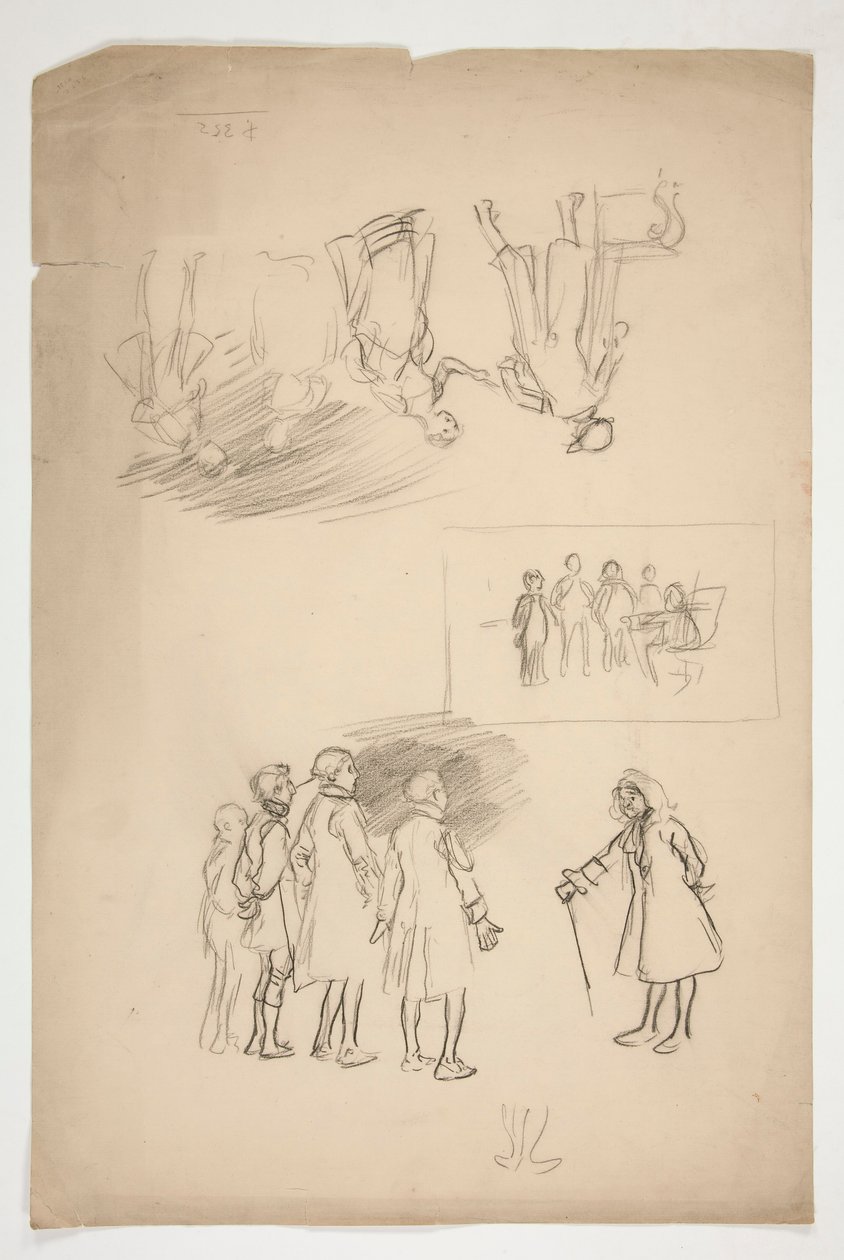 Blatt mit Studien von Edwin Austin Abbey