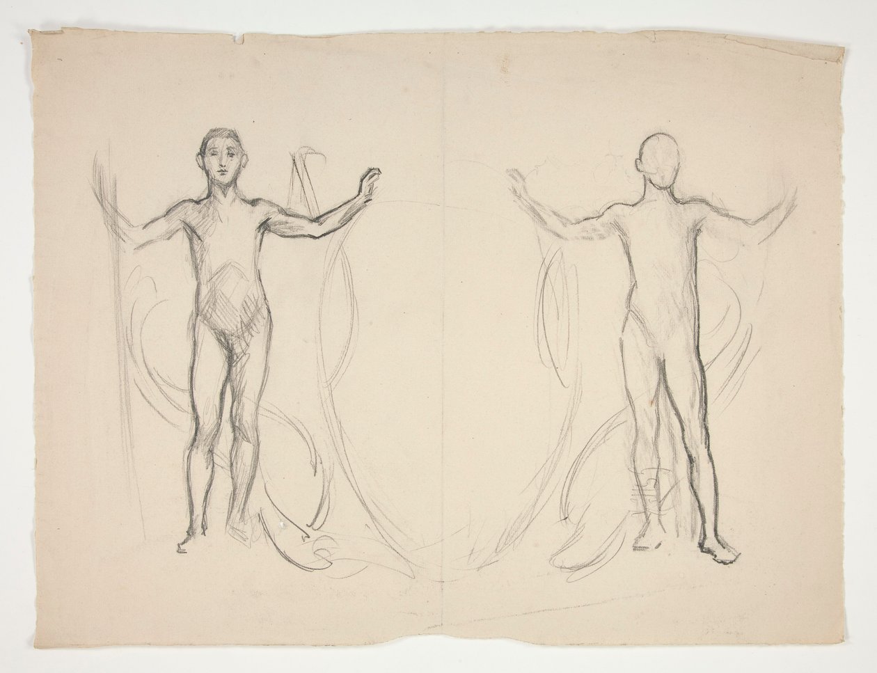 Studie von zwei Flammenwerfern von Edwin Austin Abbey