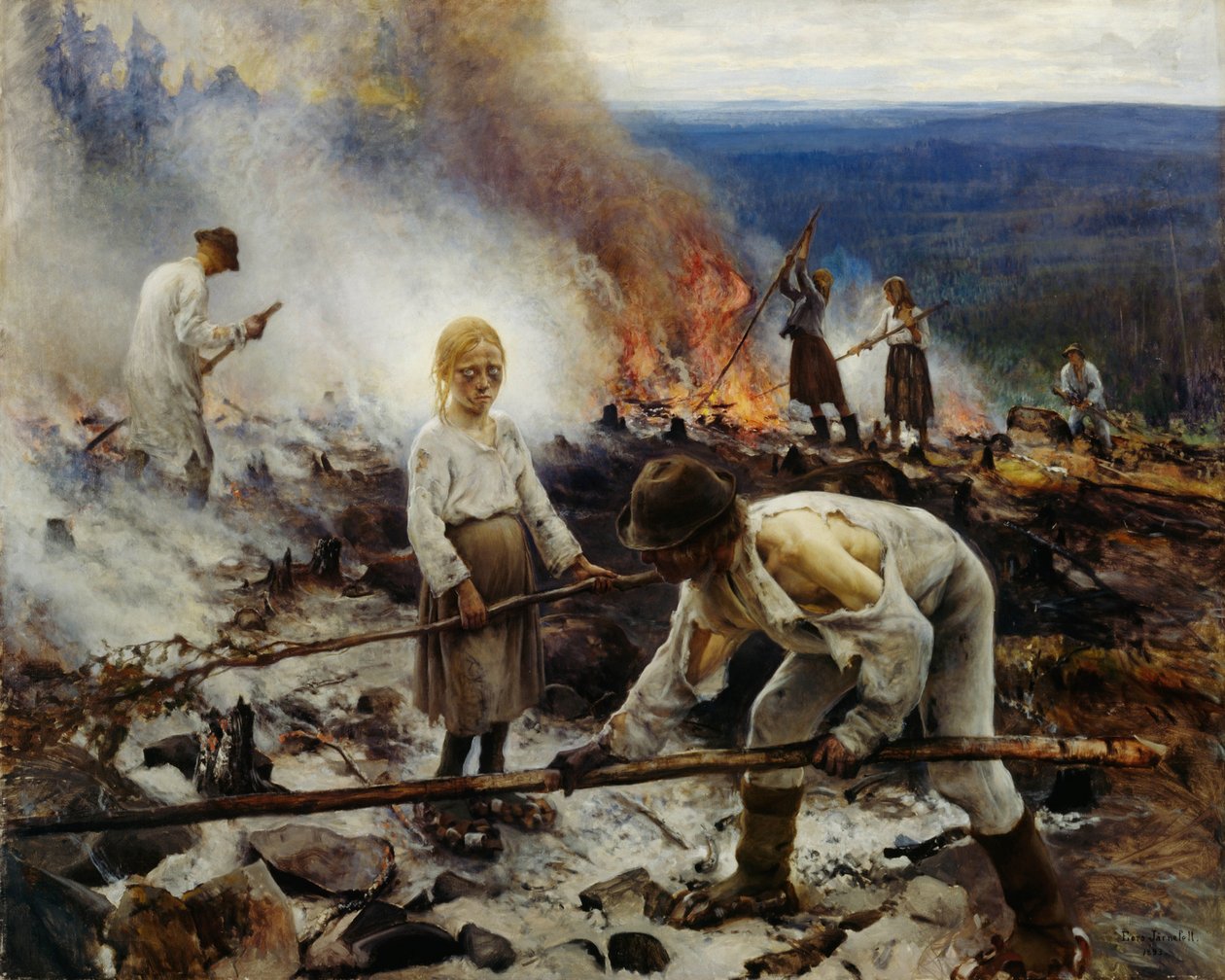 Unter dem Joch das Brennen des Gestrüpps von Eero Järnefelt