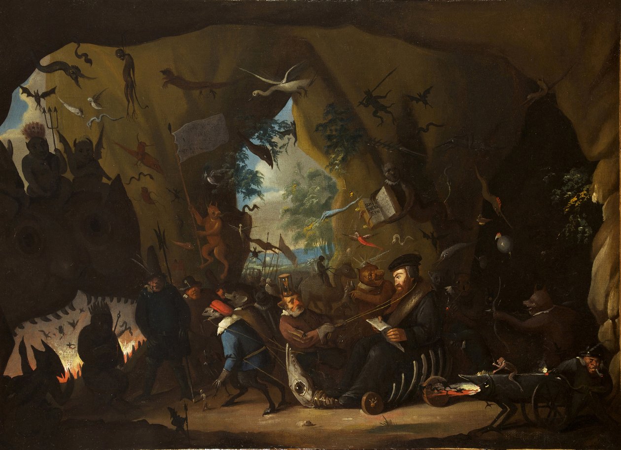Calvin in der Hölle von Egbert van Heemskerk the Younger