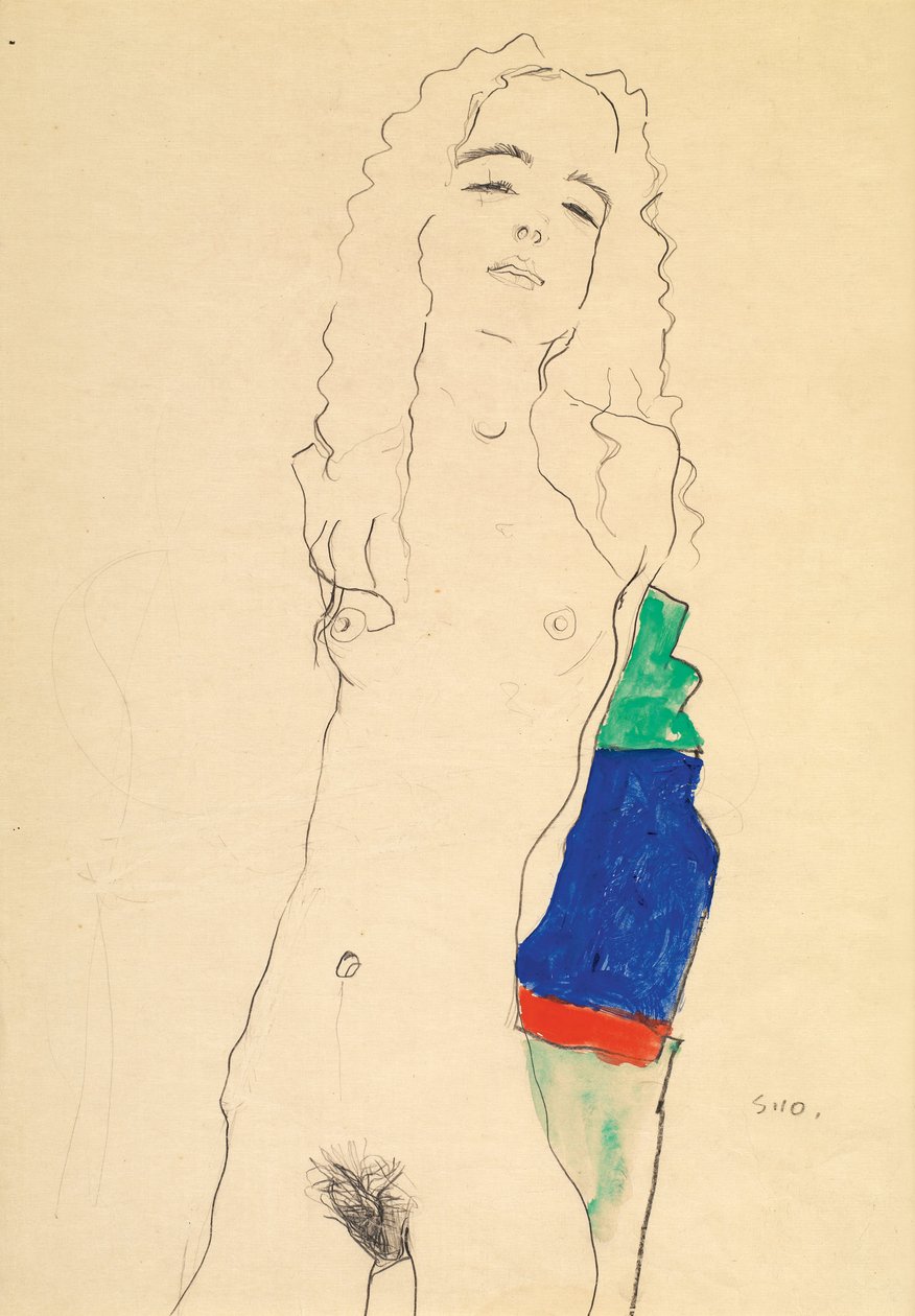 Stehender weiblicher Akt von Egon Schiele