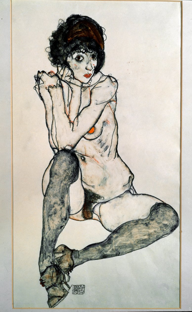 Sitzender weiblicher Akt von Egon Schiele
