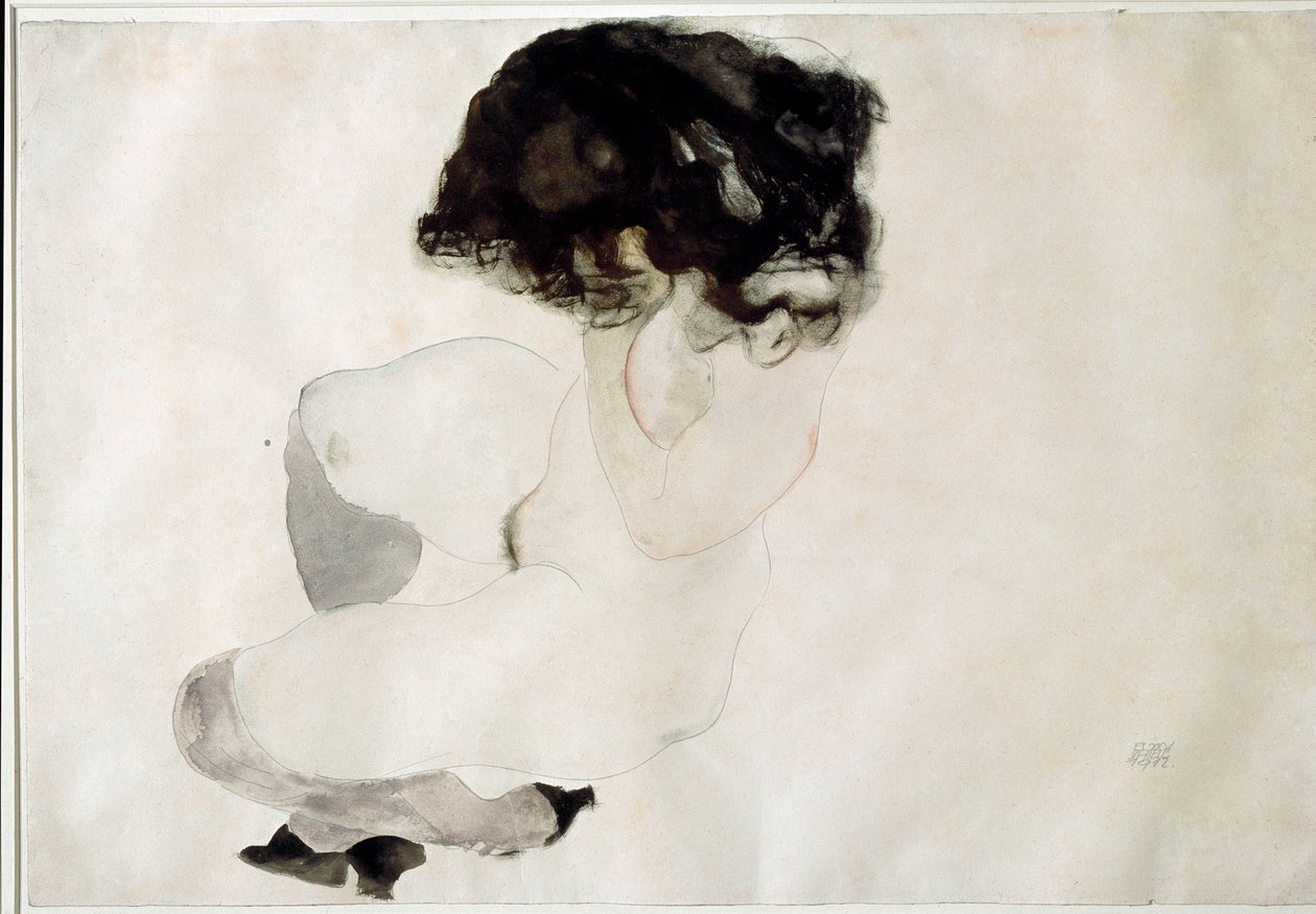 Nackt hockend. Zeichnung von Egon Schiele von Egon Schiele