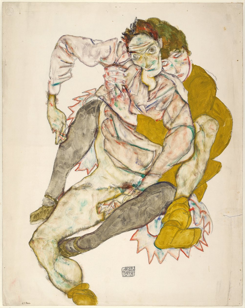 Sitzendes Paar, 1915 von Egon Schiele