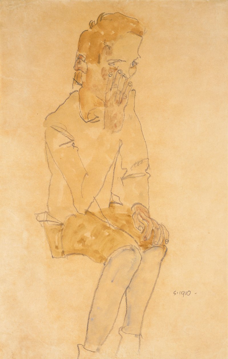 Sitzender Junge, 1910 von Egon Schiele