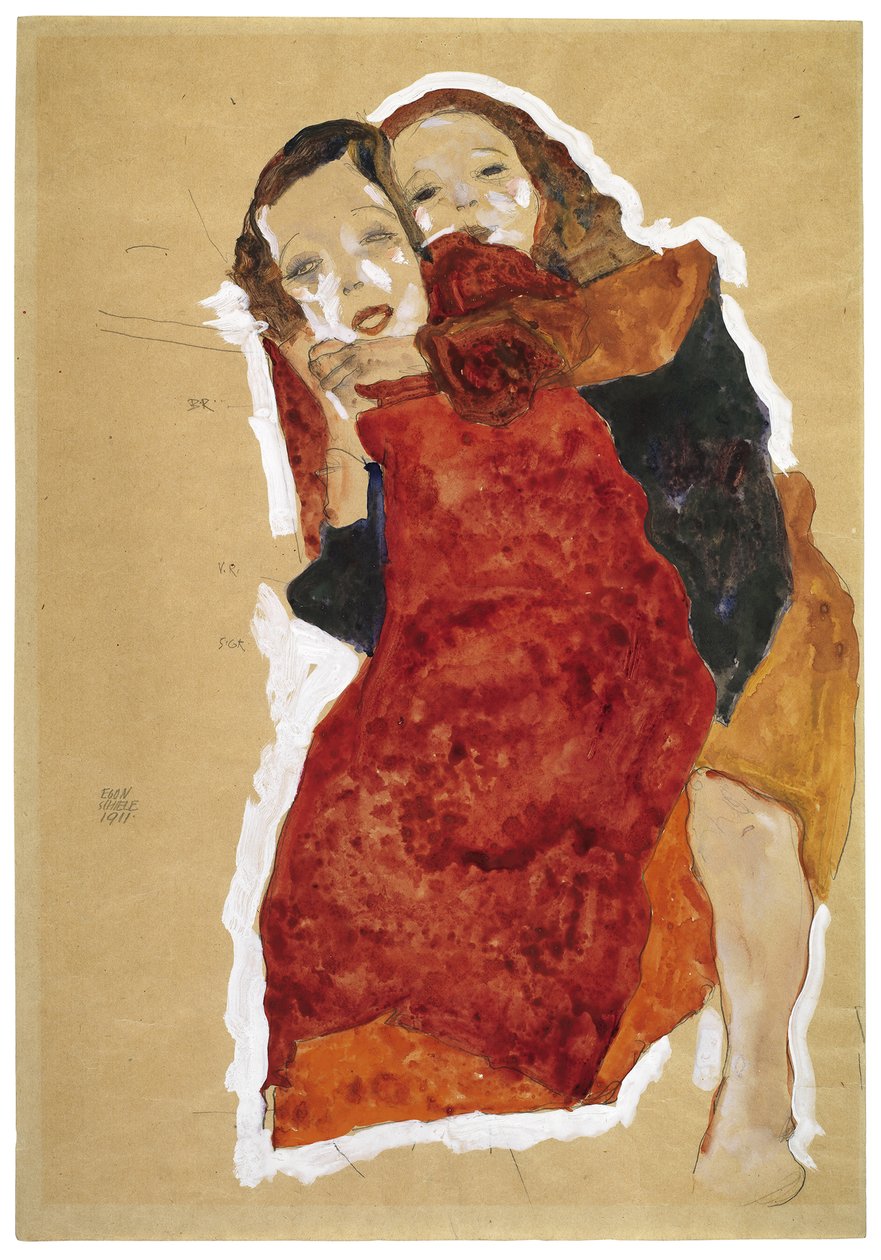 Zwei Mädchen, 1911 von Egon Schiele