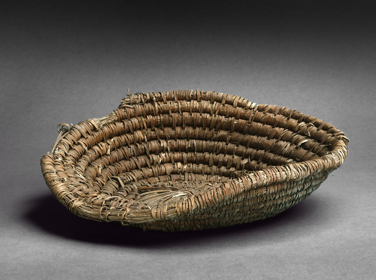 Runder gewundener Korb (braunes Schilfrohr) von Egyptian