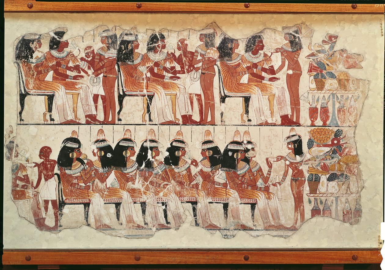 Bankettszene, aus Theben, ca. 1400 v. Chr. von Egyptian 18th Dynasty
