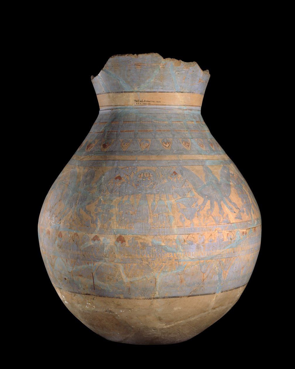 Dekoriertes Gefäß - Seite A, Tell-El Amarna, 14. Jahrhundert v. Chr. von Egyptian 18th Dynasty