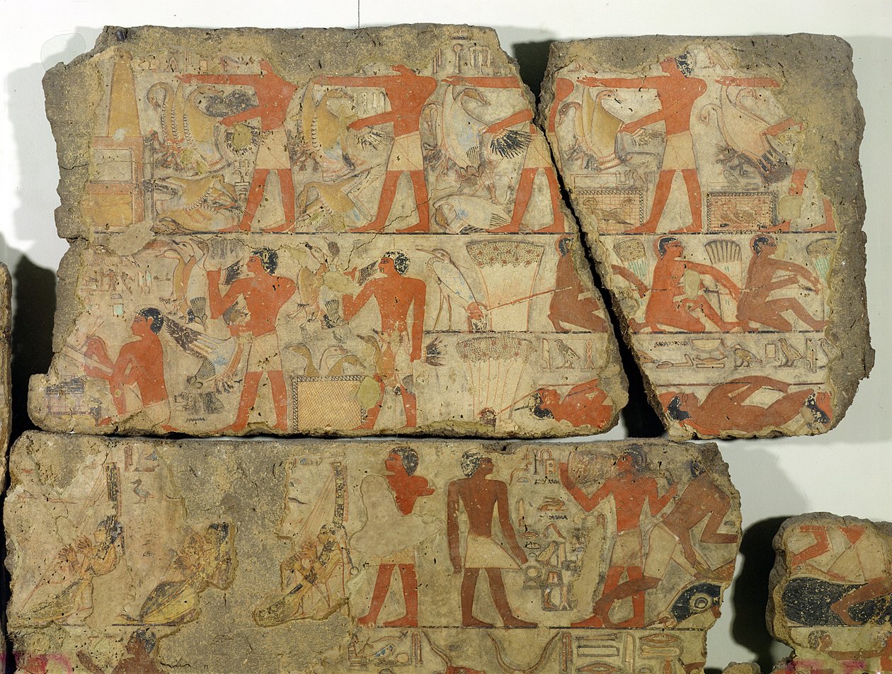 Malereien aus dem Grab von Metjetji, aus Saqqara, Altes Reich von Egyptian 6th Dynasty