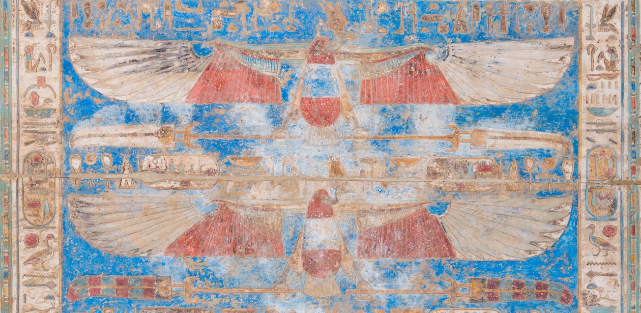 Bemaltes Reliefbild auf dem Gewölbe von Egyptian 20th Dynasty