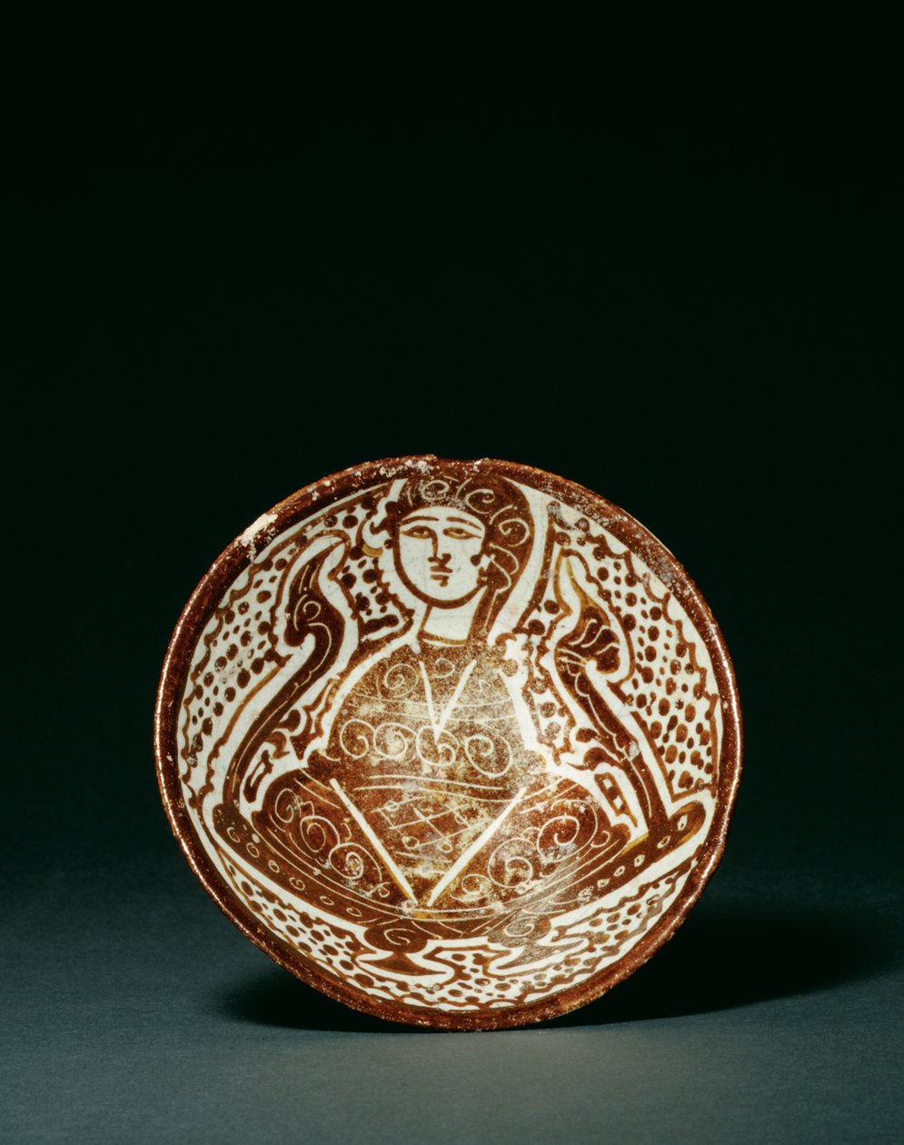 Fatimidische reich braune figürliche konische Schale von Egyptian School