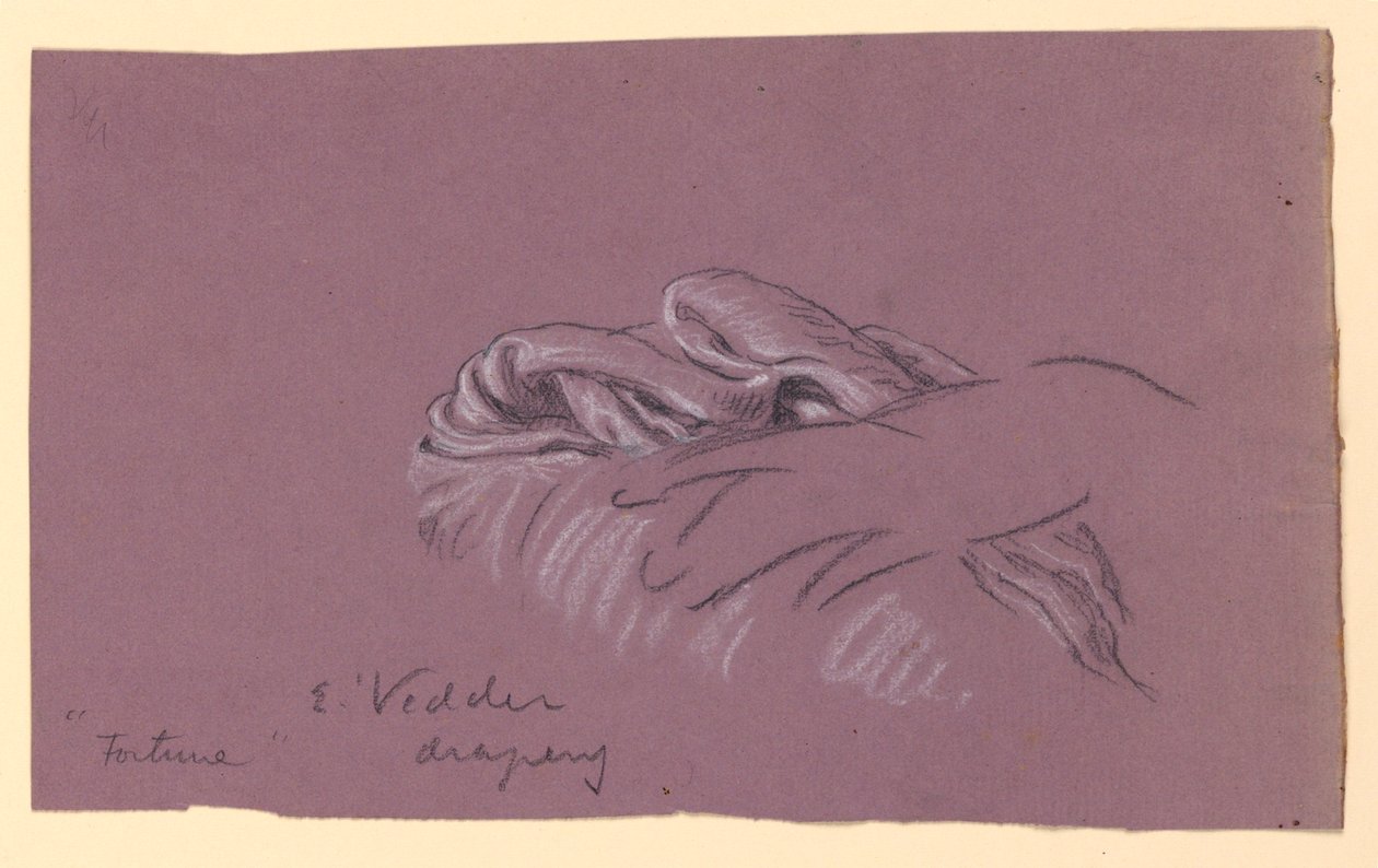 Studie der Draperie von "Fortuna" von Elihu Vedder