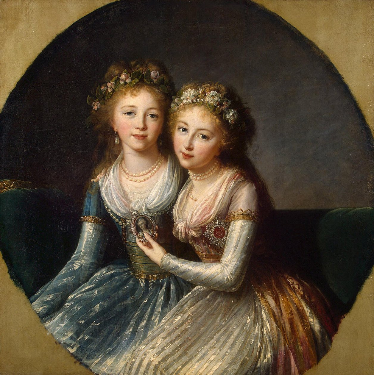 Porträt der Großherzoginnen Alexandra Pawlowna und Elena Pawlowna von Russland, 1796 von Elisabeth Louise Vigee Lebrun